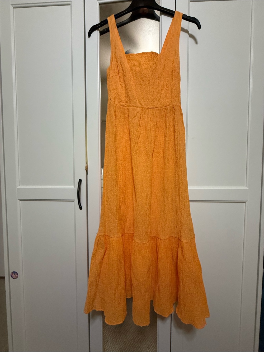 Bright Orange Sleeveless Maxi Dress